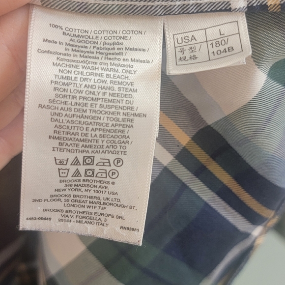 Brooks Brother 1818 Regent Non Iron Stripe Cotton Button Down Shirt Size‎ Large - Picture 8 of 12